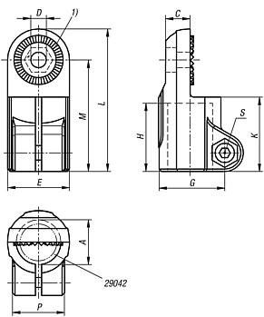 Tube clamps swivel half aluminium, with raised teeth