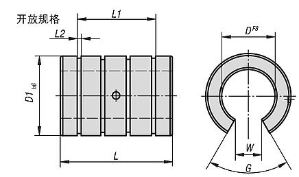 直线滑动轴承，开放