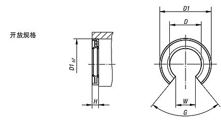 双唇密封环前端密封件，开放