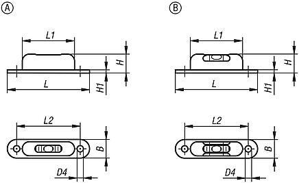 Tubular bubble levels with frame to screw on