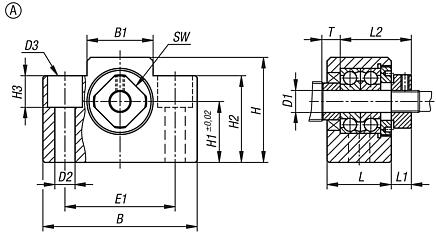 Fixed bearing units block version, Form A