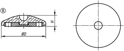 Swivel feet plates antistatic, Form B