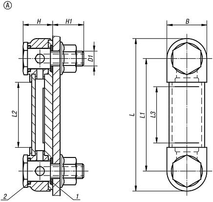 Oil level gauges, Form A, without thermometer