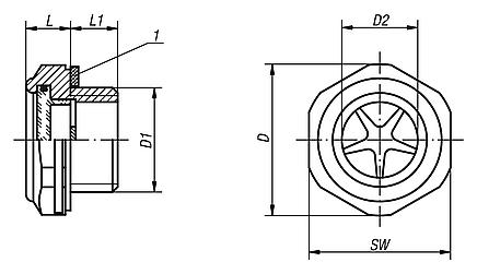 Oil level sight glasses, aluminium