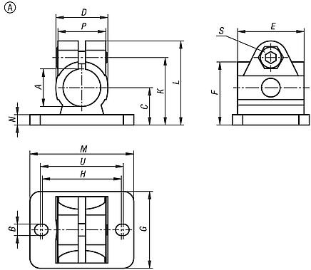 Tube clamps flange, stainless steel, Form A