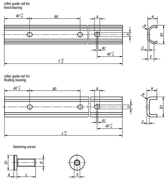 Roller guide rails