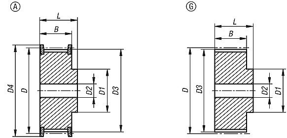 Toothed pulleys profile HTD 5M, for 15 mm wide belts