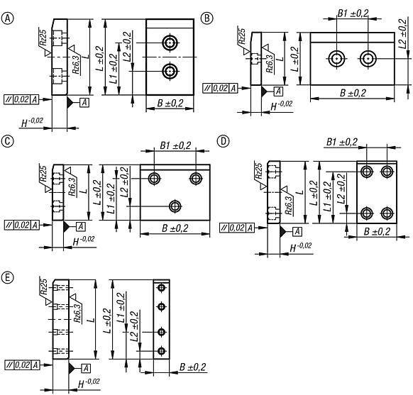 Glide plate bronze or steel, maintenance-free