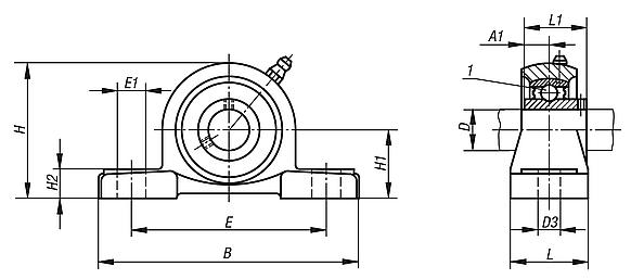 Pillow block bearing pedestal stainless steel