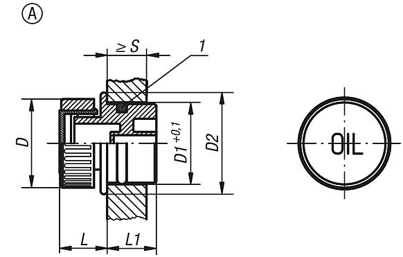 Press-in plugs Form A, without vent