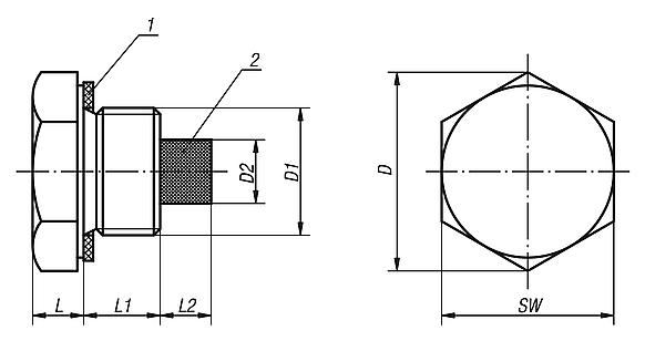 Screw plugs aluminium with magnet