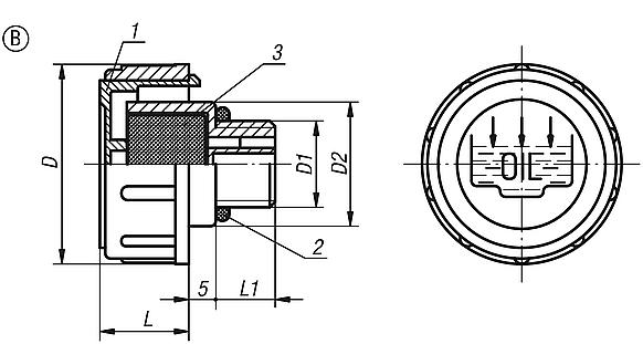 Vent screws Form B, with air filter