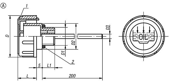 Vent screw with dipstick Form A, without air filter