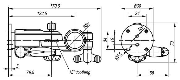 Monitor bracket with rotary flange