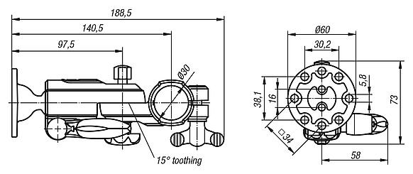 Monitor bracket with ball joint