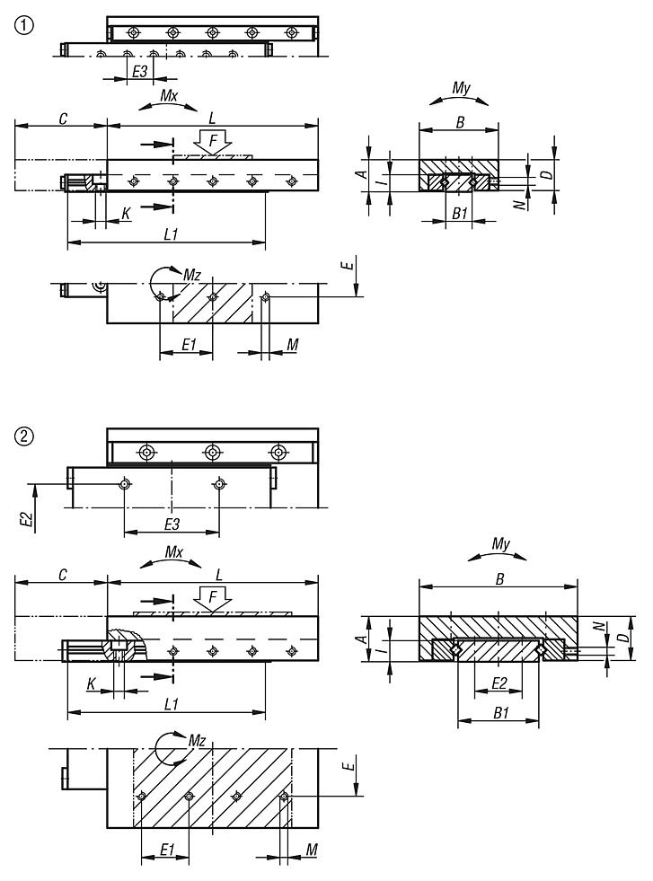 Slides mini roller mounted