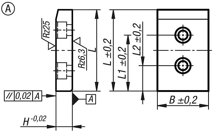 Glide plate bronze or steel, maintenance-free, Form A