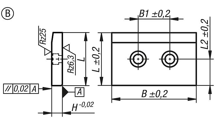 Glide plate bronze or steel, maintenance-free, Form B