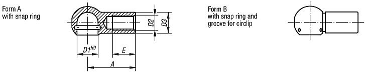 Ball seats for ball joints DIN 71805