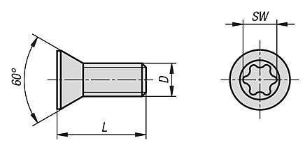 Fastening screws for cross table mounting