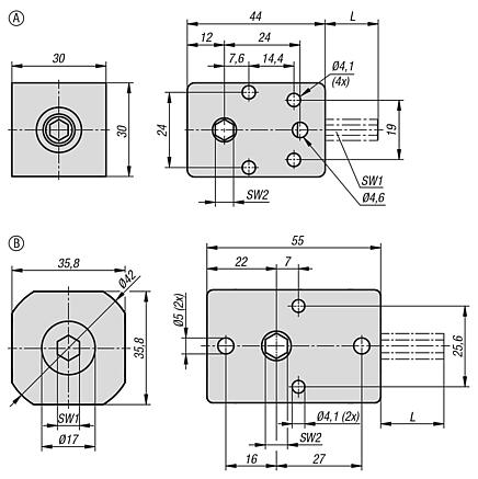 Bevel gears plastic housing