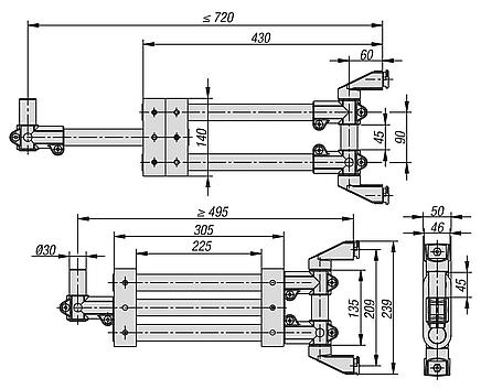 Support arm telescopic