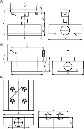 Adapter, aluminium, for precision vice