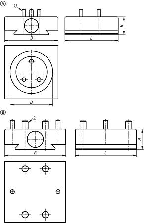 Adapter, aluminium, for three-jaw chucks