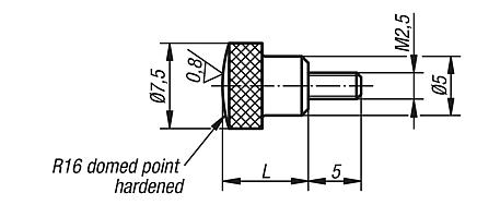 Probe inserts with domed face