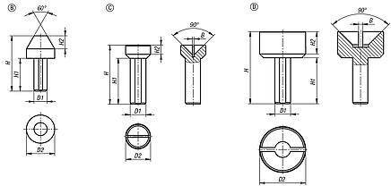 Centre, steel 
for tailstock with centre height 75 mm