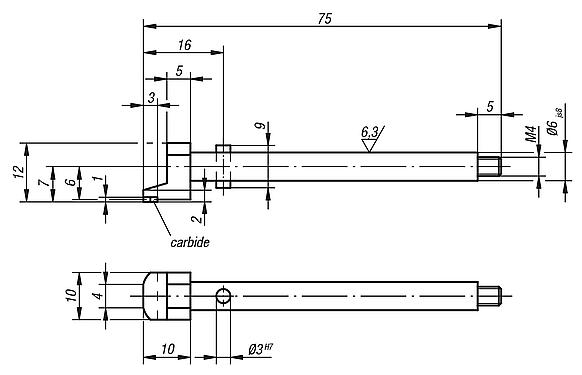 Probe knife point offset