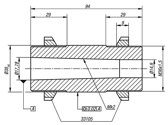 Adjustable holder for fixed centres