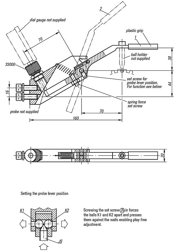 Measuring element for gear wheels