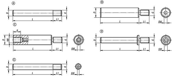 Columns, stainless steel for spring fingers