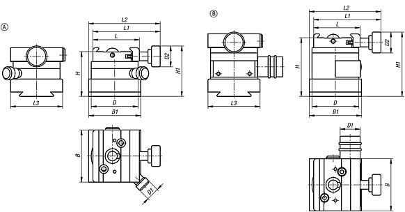 Quick-action clamp, aluminium 
rotatable