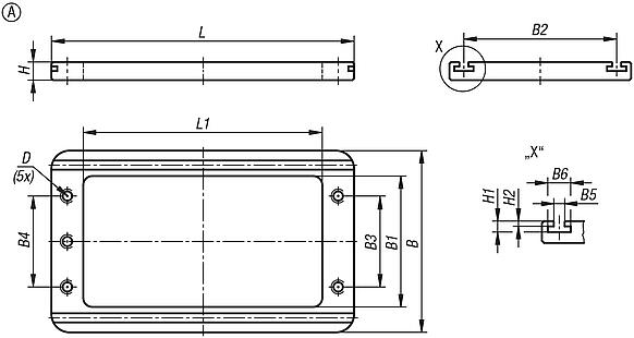 Quick-change pallet system, aluminium, Form A, short version