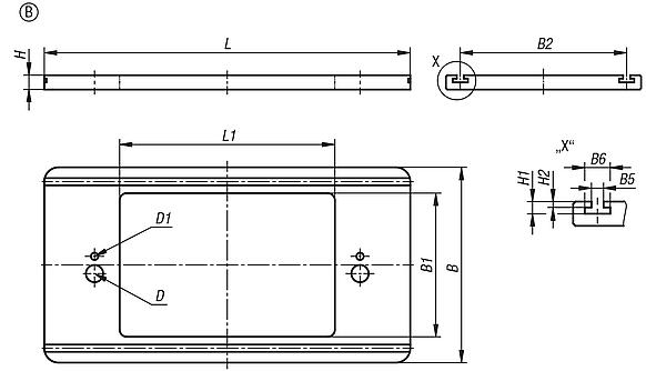 Quick-change pallet system, aluminium, Form B, for Keyence machines