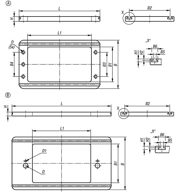 Quick-change pallet system, aluminium