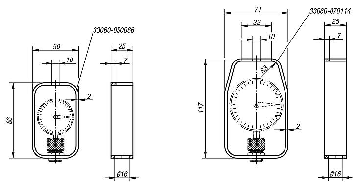 Protection frames for dial gauges