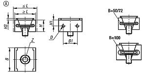 Wedge clamps, Form A, smooth jaw face