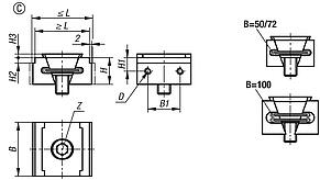 Wedge clamps, Form C, with step