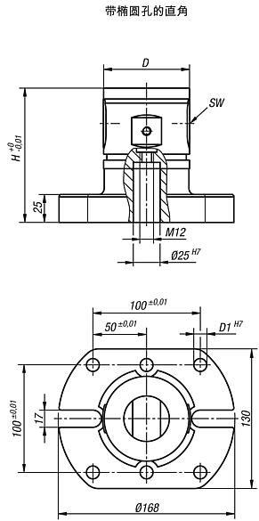 UNILOCK 5 轴基本模块 系统尺寸 80 mm，B 型