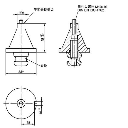 UNILOCK 5 轴平面夹持适配器，系统尺寸 80 mm