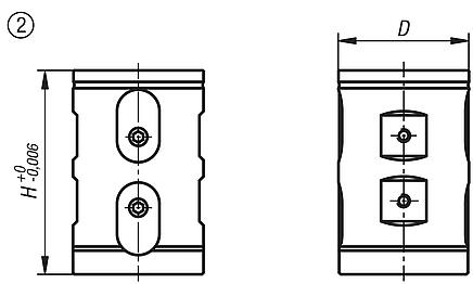 UNILOCK 5 轴基本模块，双夹紧，系统尺寸 80 mm, 无底脚