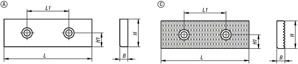 Jaw pads for centric vice 65-80-125 mm