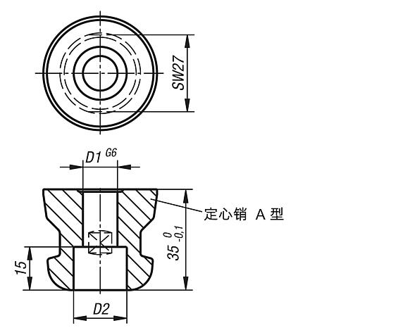 UNILOCK 5 轴夹紧销，适用于固定工件，系统尺寸 80 mm