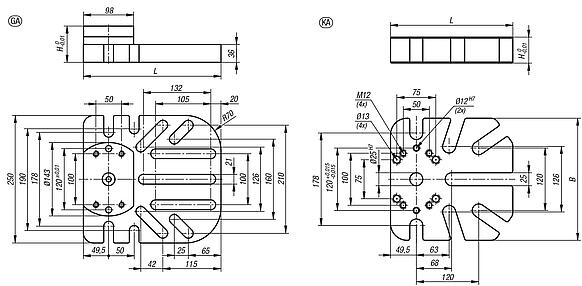 UNILOCK 5-axis base plate for general clamping, system size 80 mm