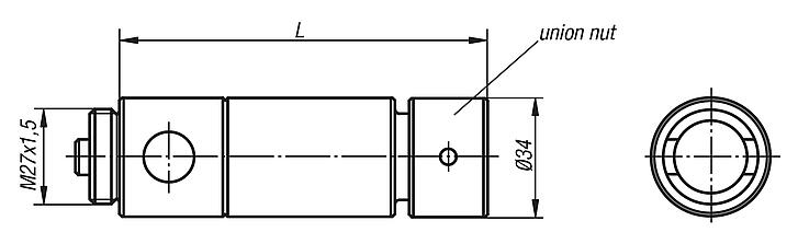 Extension shafts with union nut