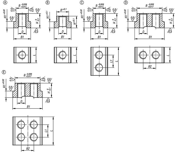 T 型槽螺母 适用于楔形夹具