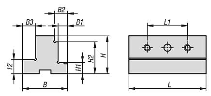 用于定心夹具的 高阶梯定位卡爪，钳口宽度 65 mm